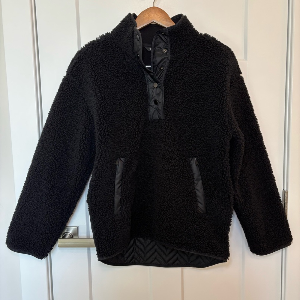 Athleta Sherpa Fleece Lined Button Pullover with Quilted Back - Picture 1 of 6